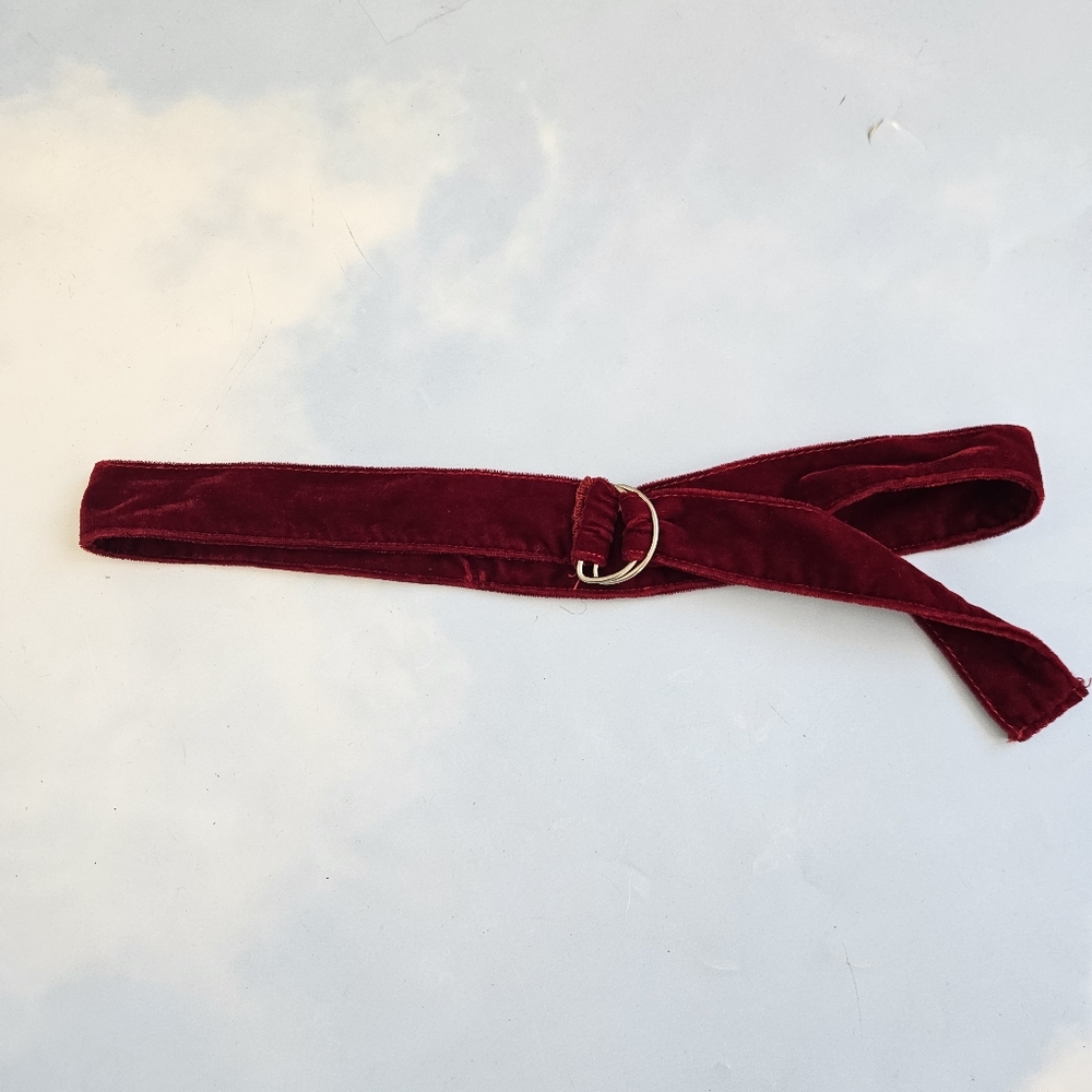 Y2k Vintage Red Velvet Belt Velvet Belt Sexy Belt Accent Belt